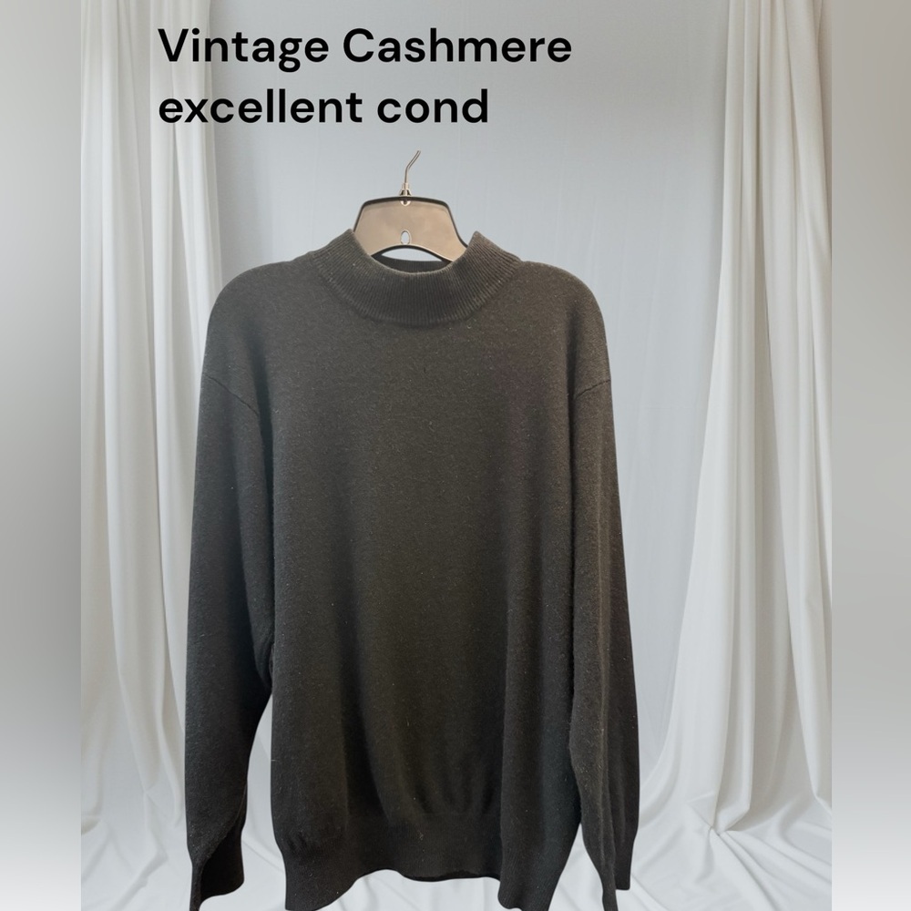 Vintage Cashmere mens Black Crewneck Sweater Size lg